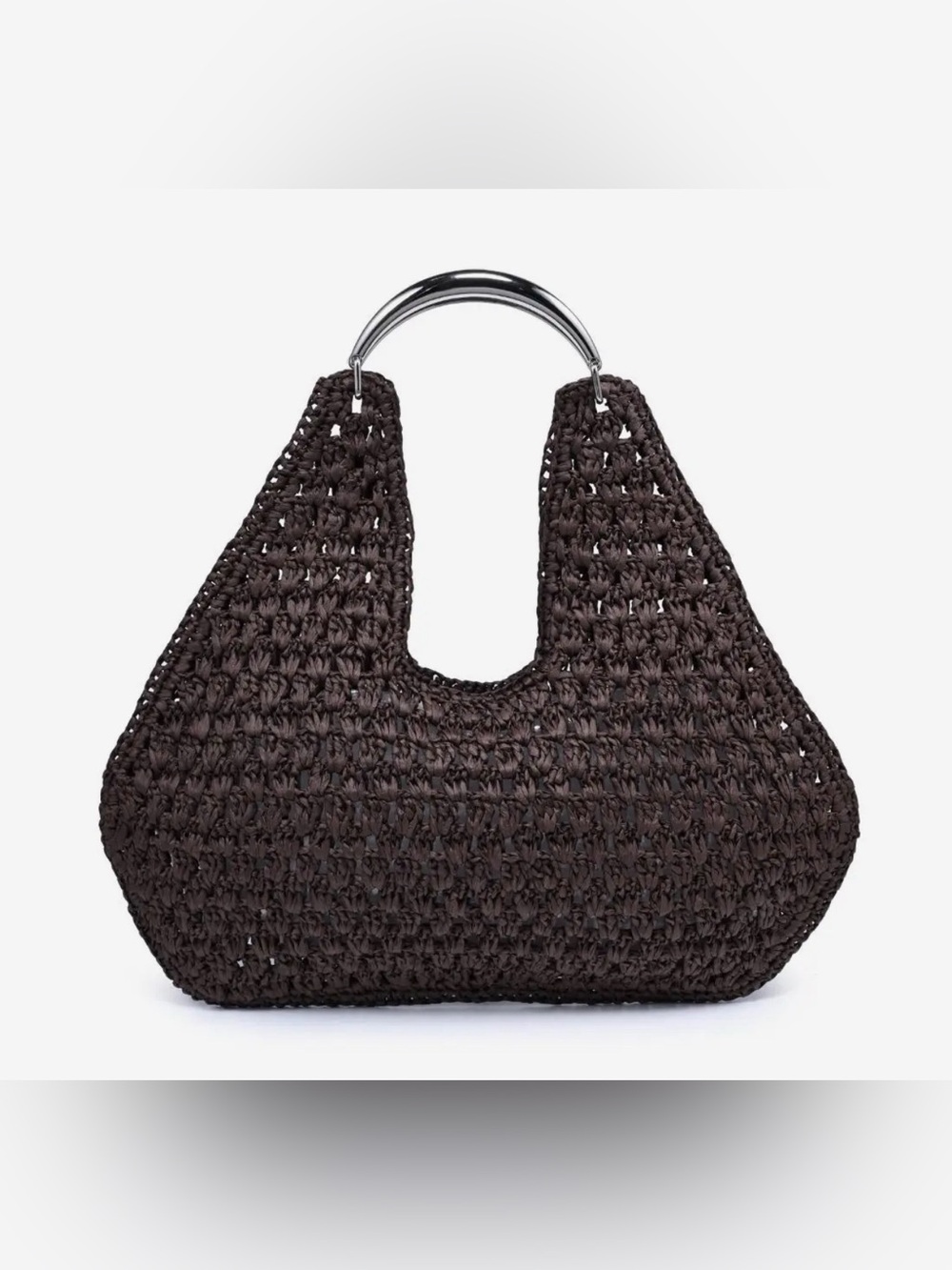 Urban Expressions Chocolate Iris Hobo Woven Tote Bag - Picture 7 of 9